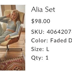 Free People Alia Set in Light Blue